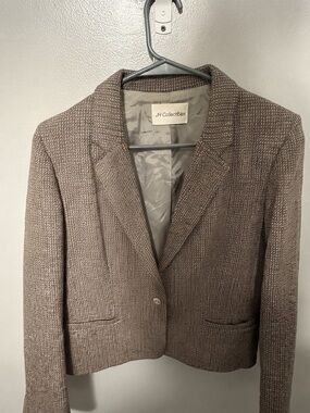JH Collectibles Taupe Textured Single-Button Blazer